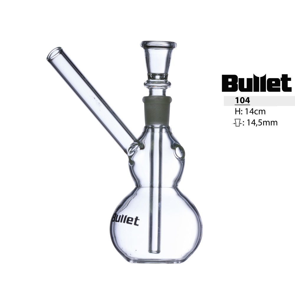 Bullet Glas Pfeife mit Doppel Kugel | Mundstück seitlich