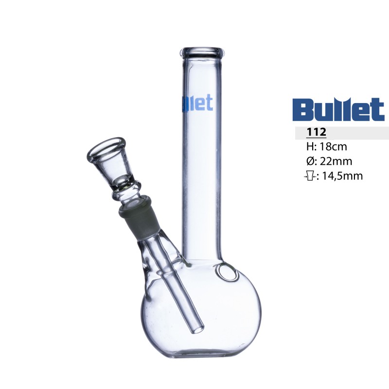 Bullet | Glas Bong mit Kugel | H:18cm Ø:22mm