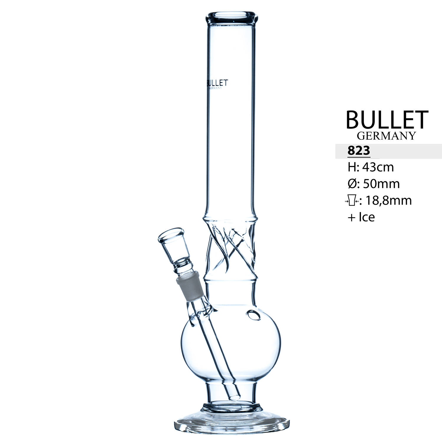 GlasZyl. Bullet bauch+ eis,43cm.50mm 18,8m