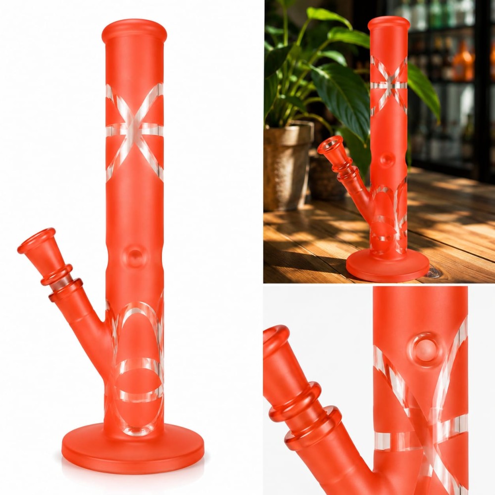 Glasbong mit Eis | H: 30cm Schliff: 18,8mm Ø: 40mm