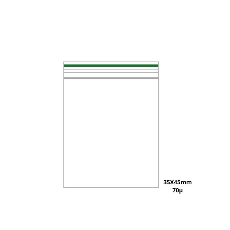 Tüte Transparent Oberkante Linien Farbe Grün 30x45 mm 1000er Box Stärke 70mµ