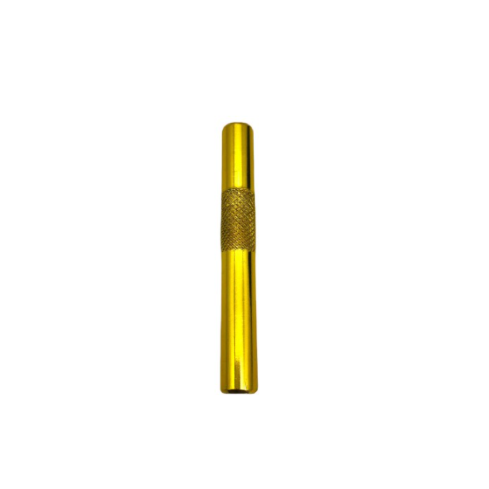 Ziehrohr aus Aluminium Gold 70mm:Schnupfrohr mit Grifffläche Innendurchmesser ca 4mm
