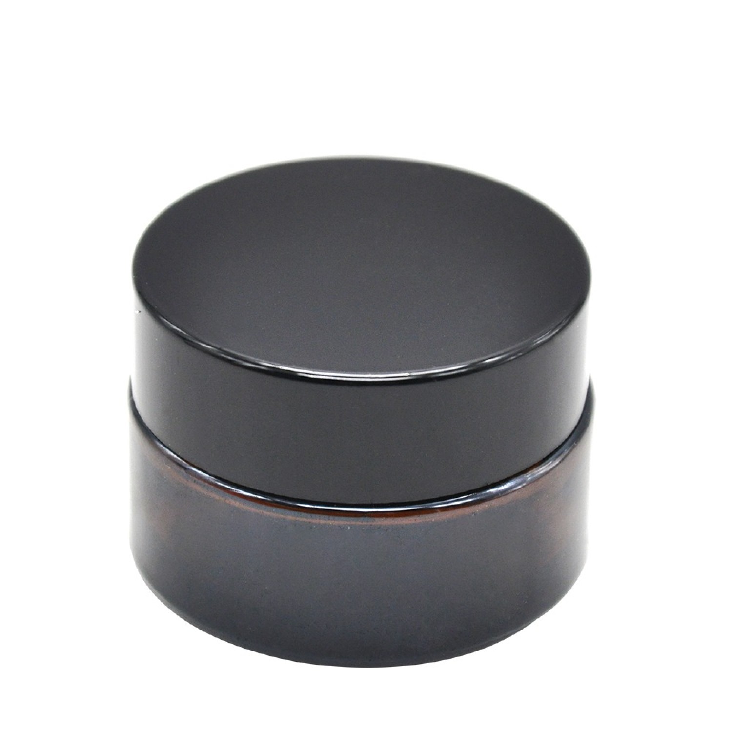 Glas Storage Jar mit Braun Glas & Schwarz Deckel | Large, Größe: 45 × 33 mm, Weight: 55g, Capacity: 20ml
