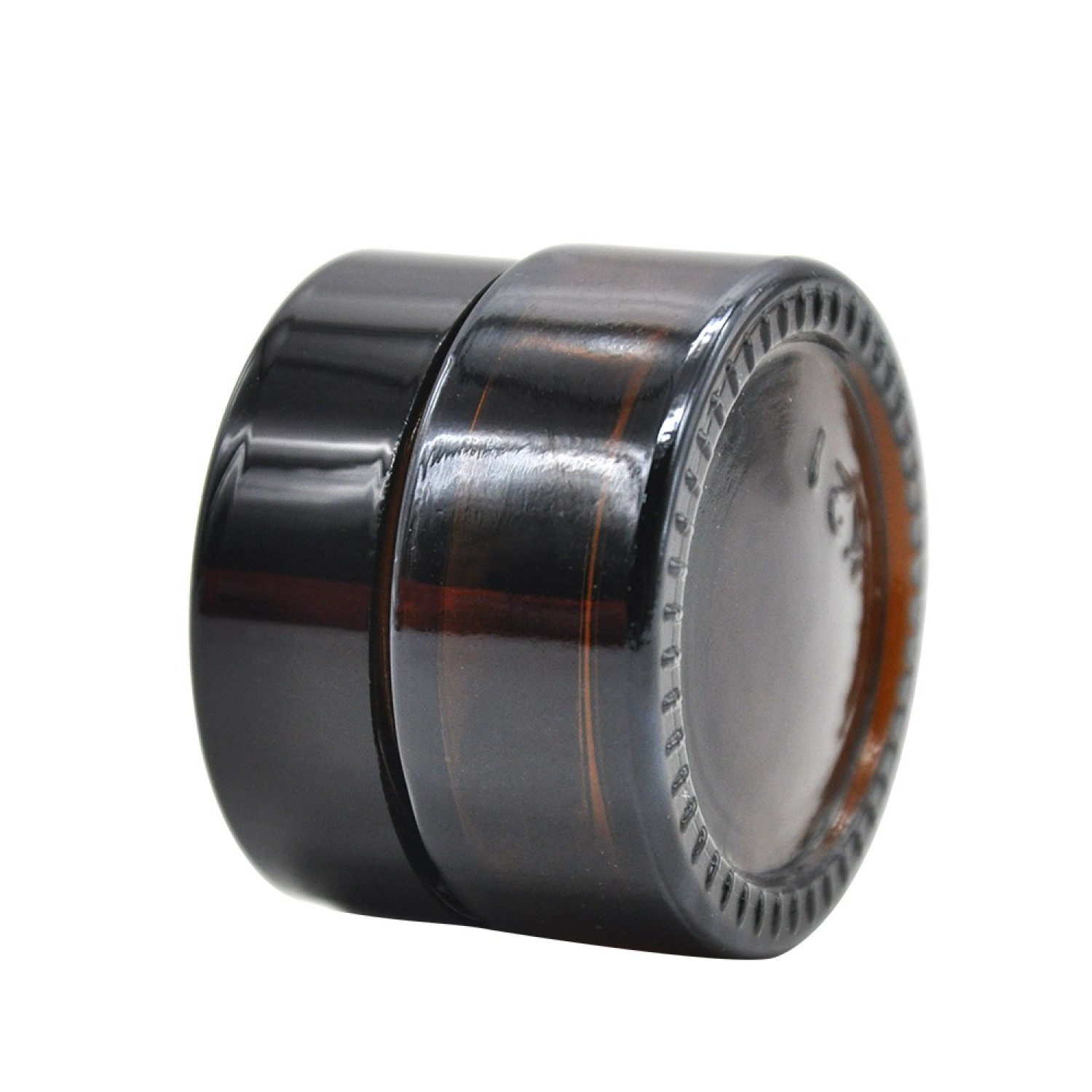 Glas Storage Jar mit Braun Glas & Schwarz Deckel | Large, Größe: 45 × 33 mm, Weight: 55g, Capacity: 20ml