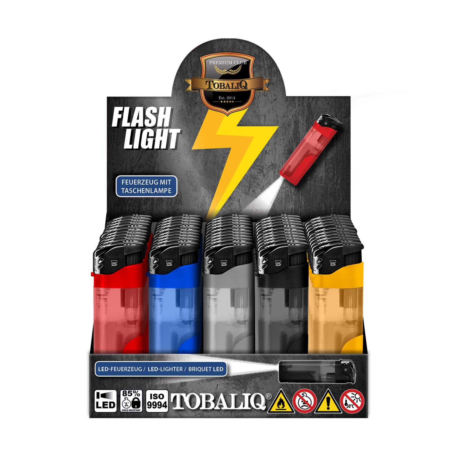 LED-Feuerzeug FLASH LIGHT Mix, VE-50