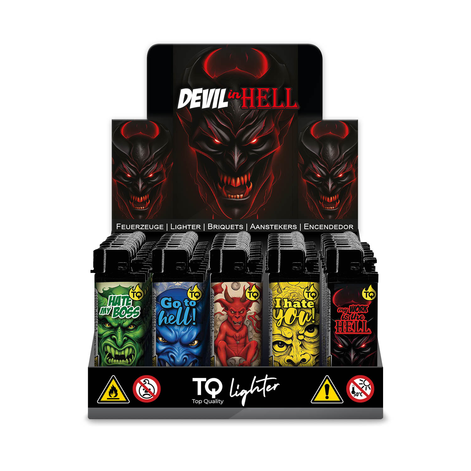 Reibrad Motivfeuerzeug "DEVIL IN HELL", VE-50
