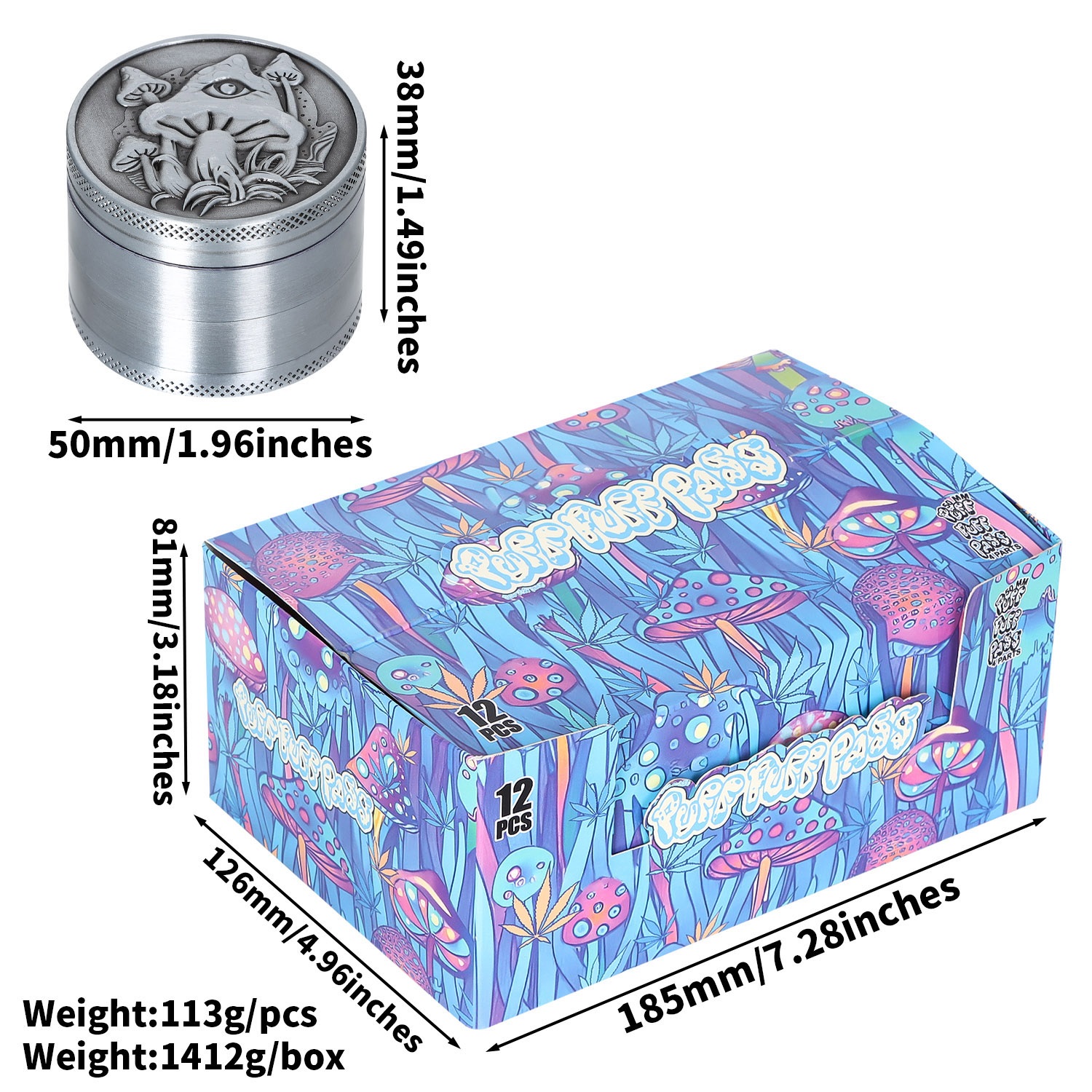 Metal Grinder "MUSHROOM" (⌀50 mm / 4-teilers) VE-12