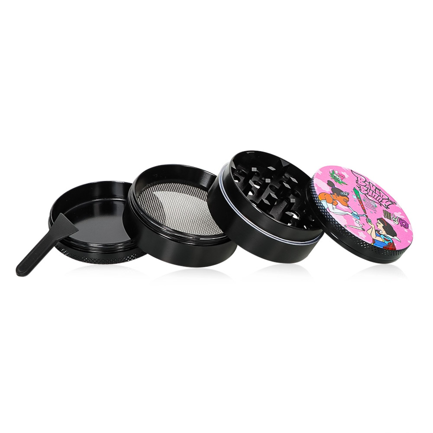 SET 'Baked Bun' - Metallpfeife 7cm + Grinder ø50mm + Rolling Tray + Glasaschenbecher