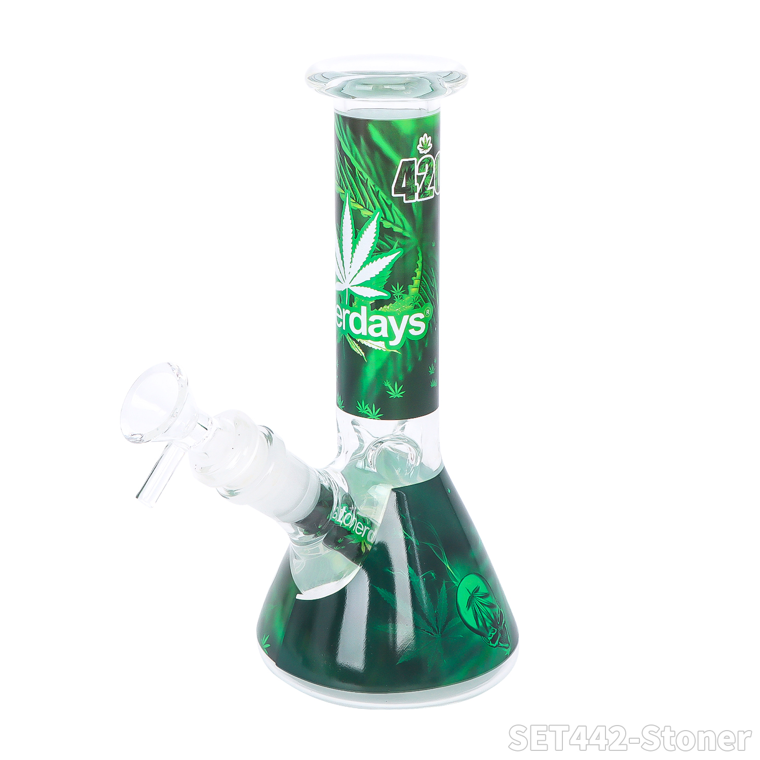  Bong Set – Bong + Rolltablett + Grinder + Glasgefäß + Aschenbecher aus Glas + Bürste + Löffel