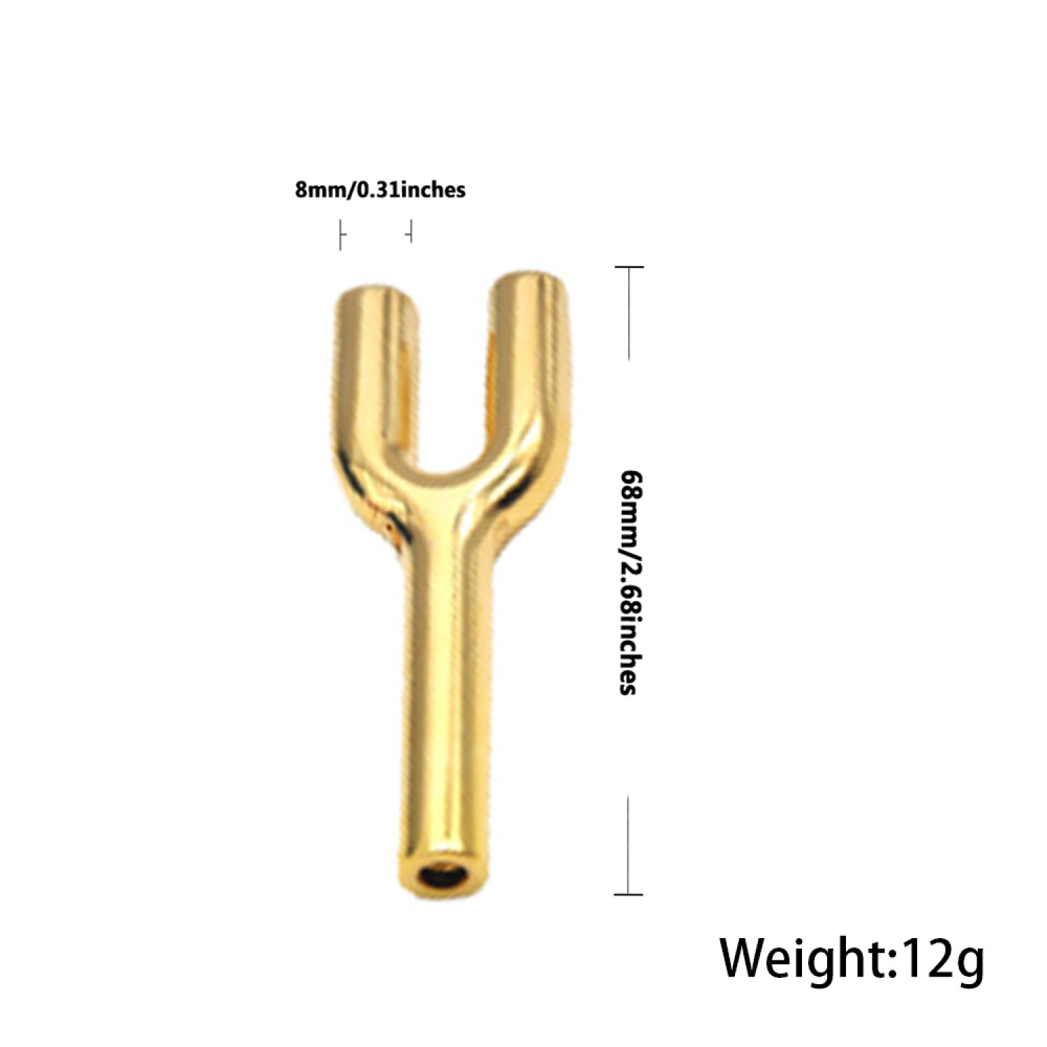 Double-Ziehrohr aus EDELSTAHL; y shape;/cm innen 4mm Ausen /mm Gold VE-6