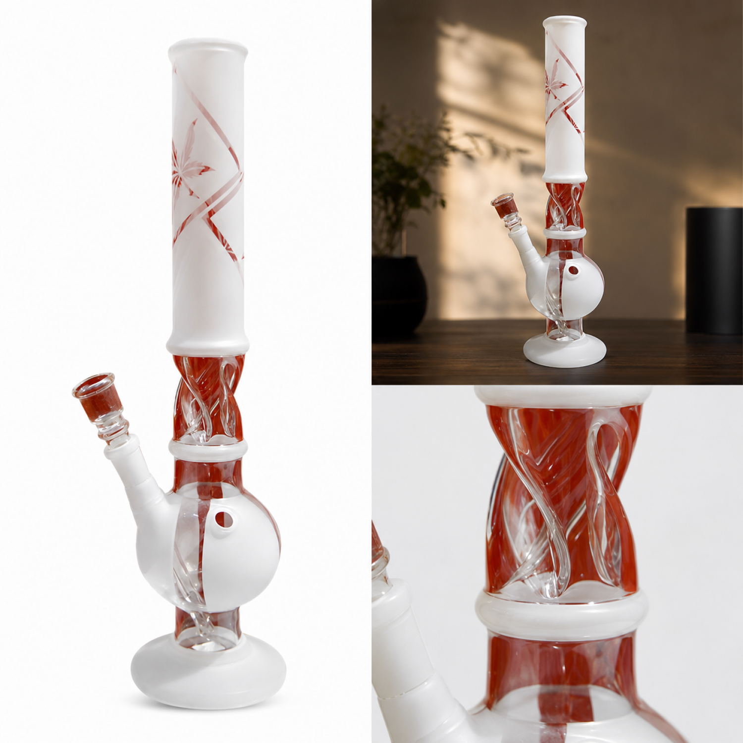  Sand Zylinder Glasbong | H:36cm Ø:40mm Schliff : 14,5mm