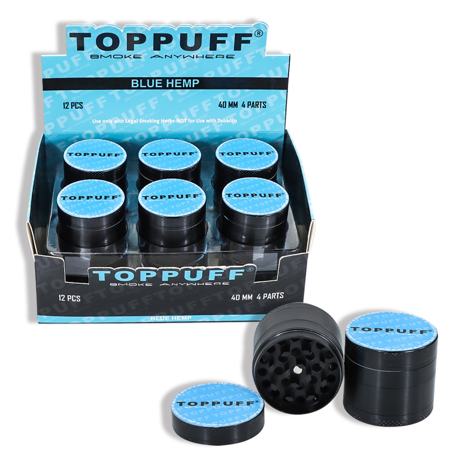 Metal Grinder "TOPPUFF" (⌀40 mm / 4-teilers) VE-12