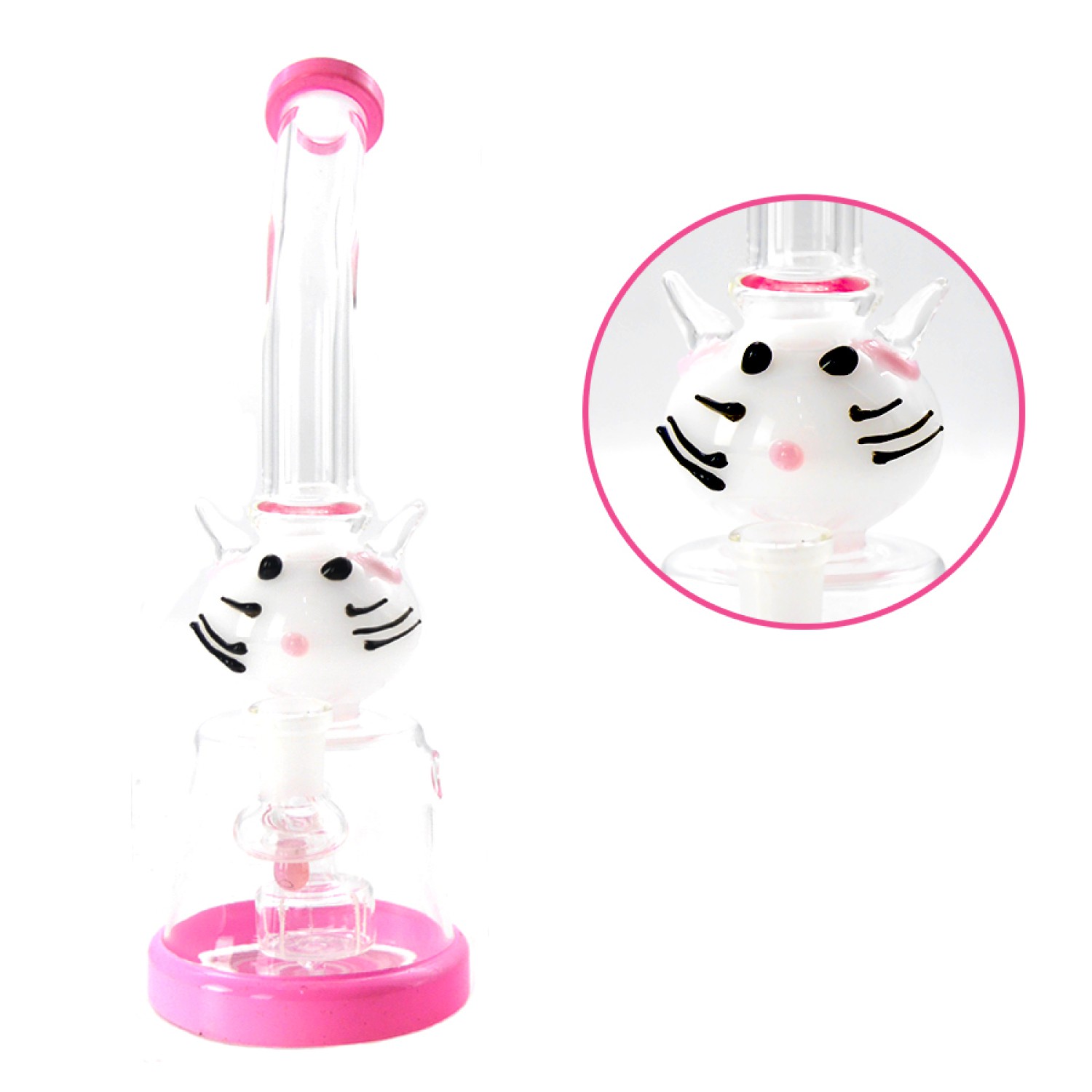 Glass Bong | Pink Cat | H:26cm Cut: 14,5mm