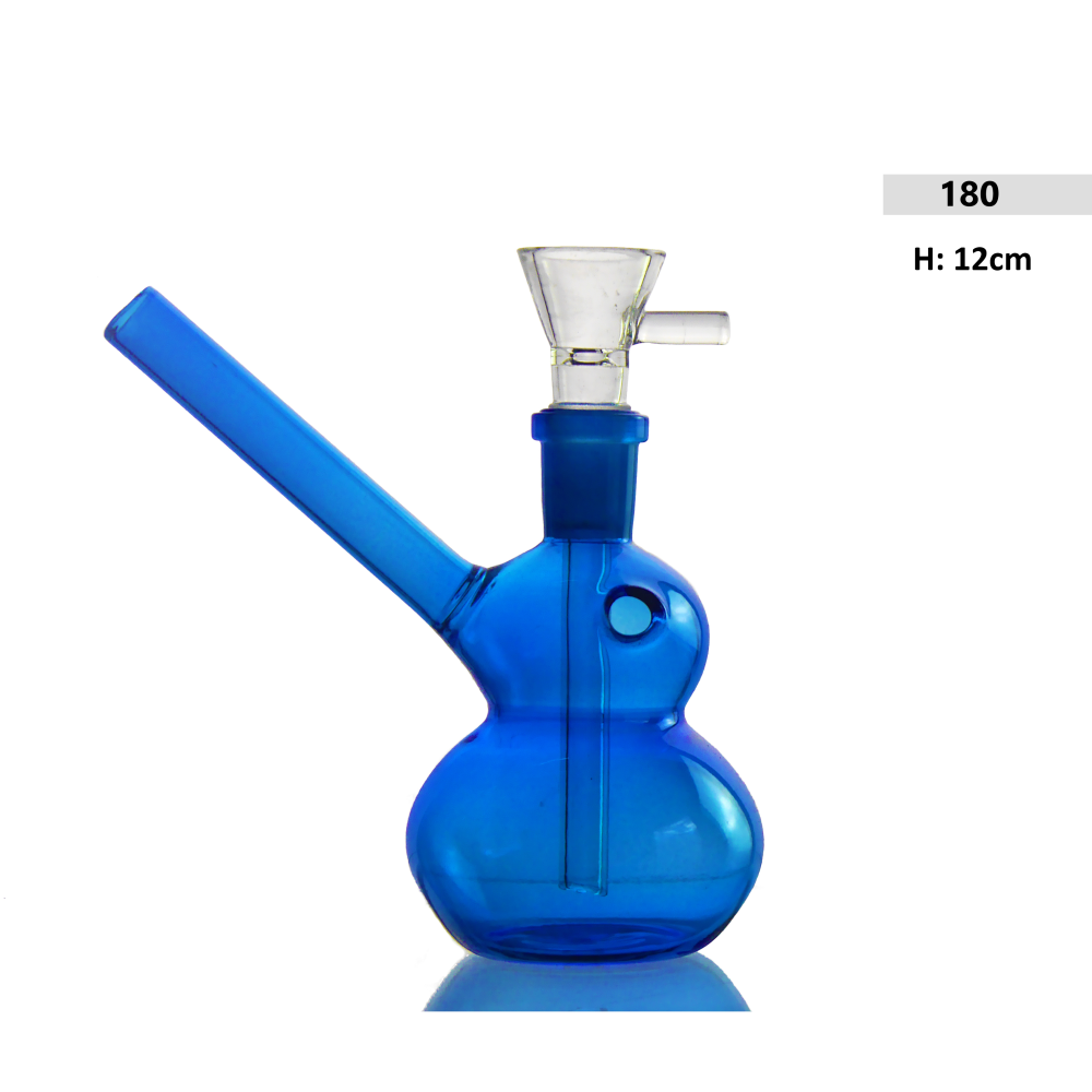 Heavy Bong Kl.Blue/green 12cm. seiten mund mit clear chillum