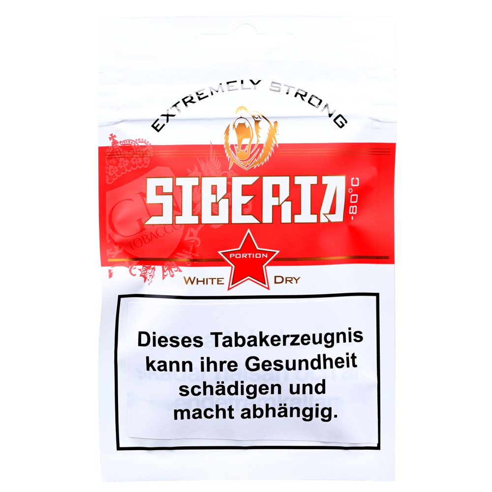 Siberia Kautabak - Red Strong White Dry Softpack Kaubeutel