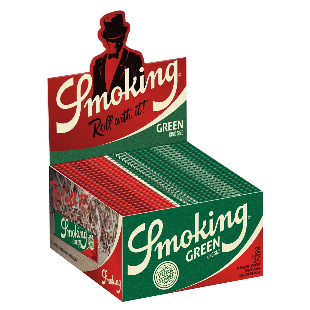 Smoking Grün King Size Blättchen Pure Hanf 50er