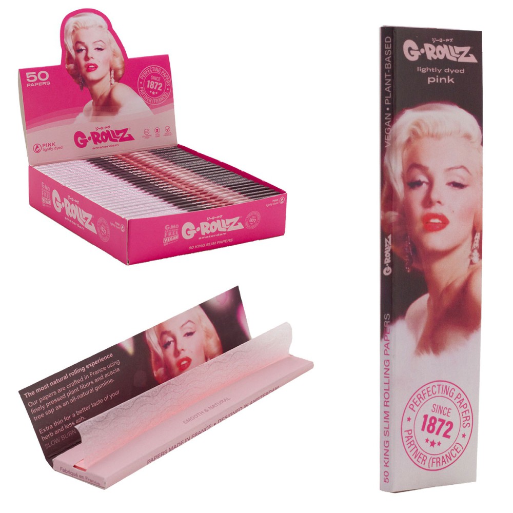 G-Rollz | 'Fabulous Face' Pink - 50 KS Slim Papers