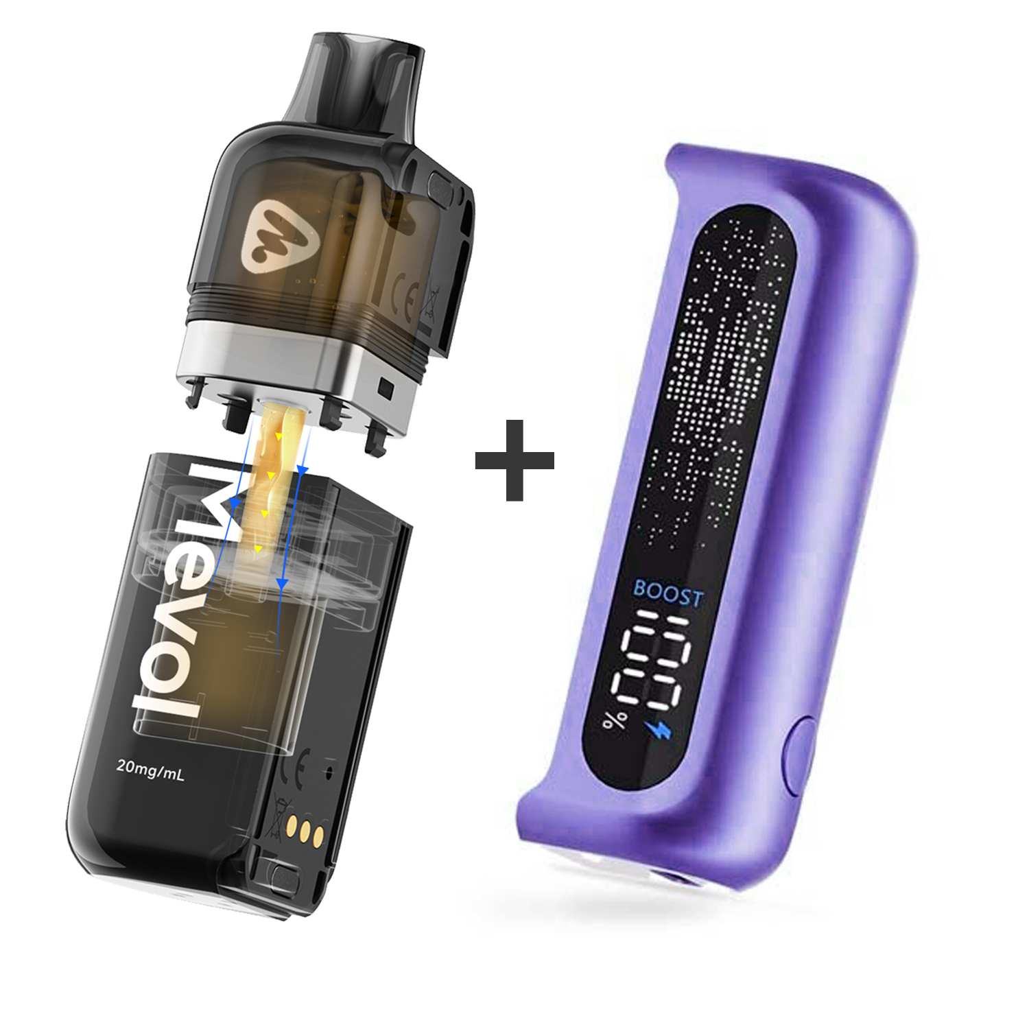 Mevol 14K "Grape Lime Ice" Batterie + POD Set