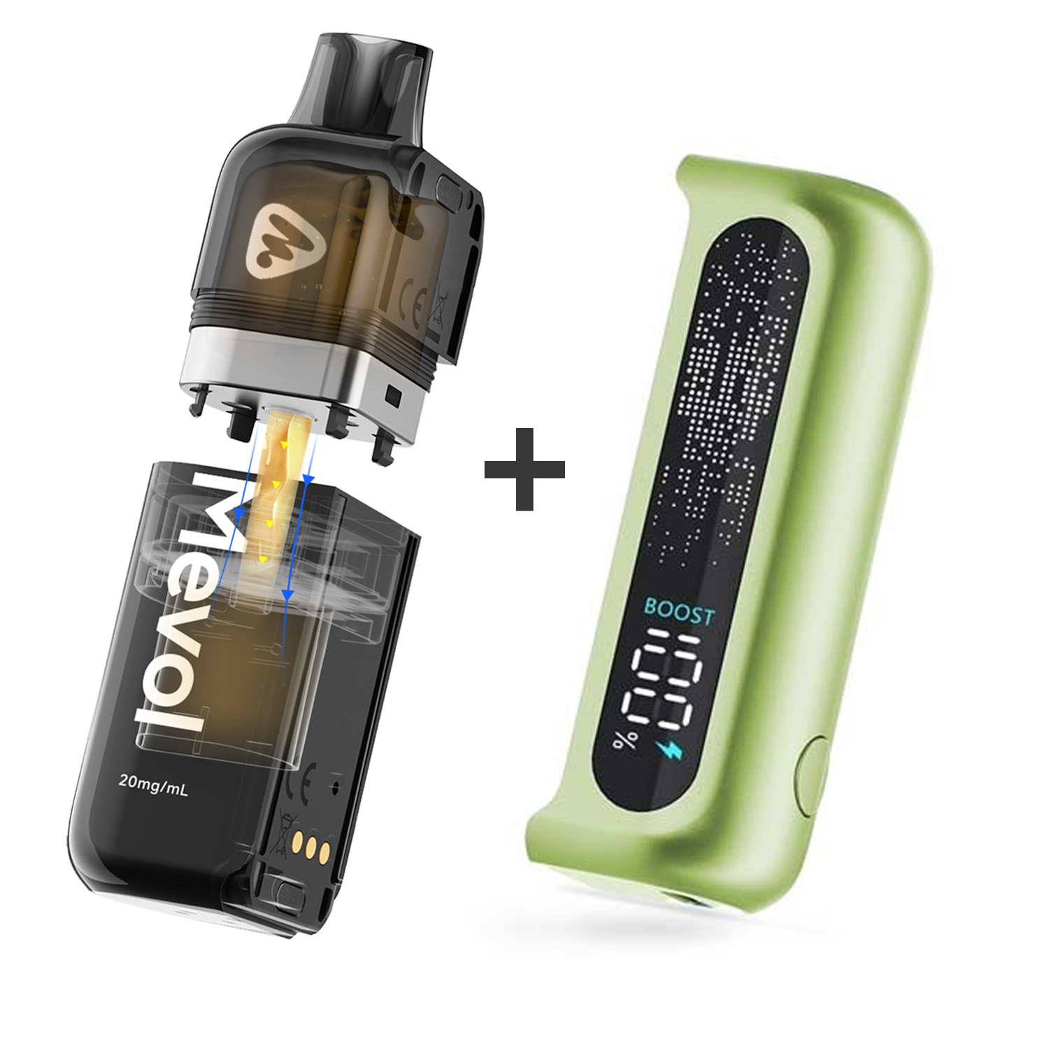 Mevol 14K "Lemon Lime" Batterie + POD Set