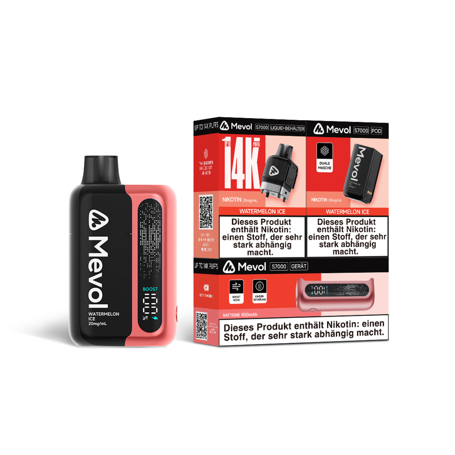 Mevol 14K "Watermelon Ice" Batterie + POD Set