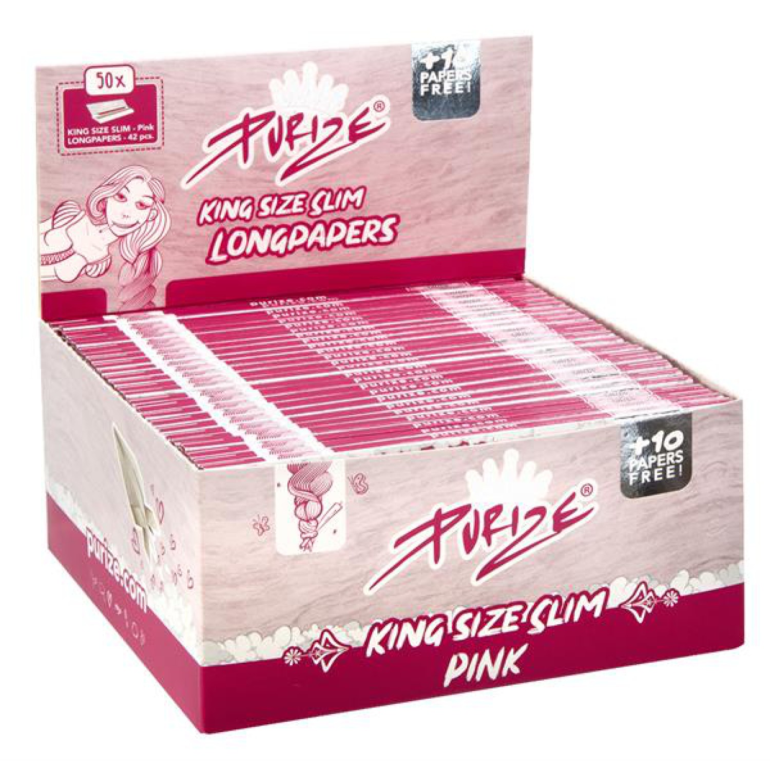Purize Paper King Size Slim Pink VE50 a 32 Blatt