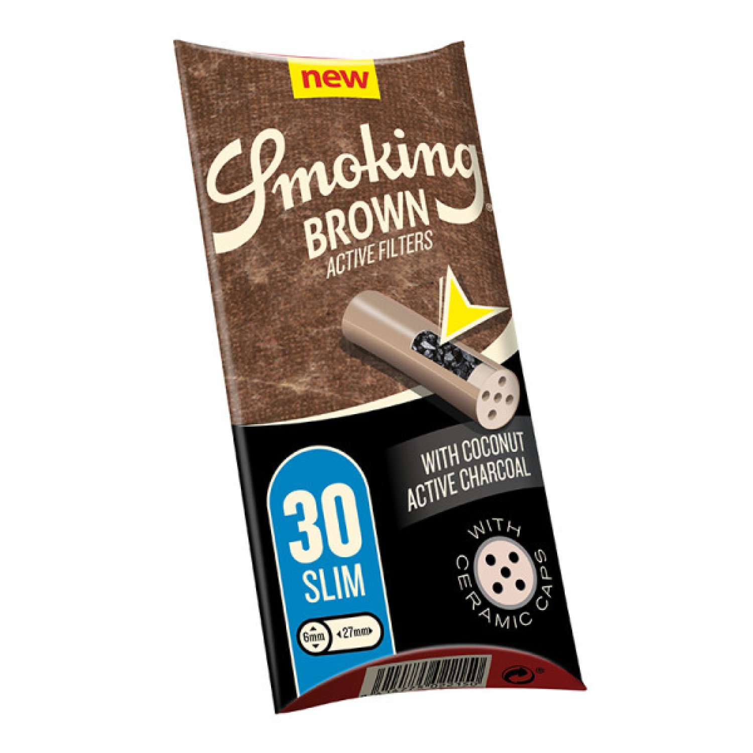 Smoking Brown mit Coconut Aktivkohlefilter Slim ø 6x27mm VE 10