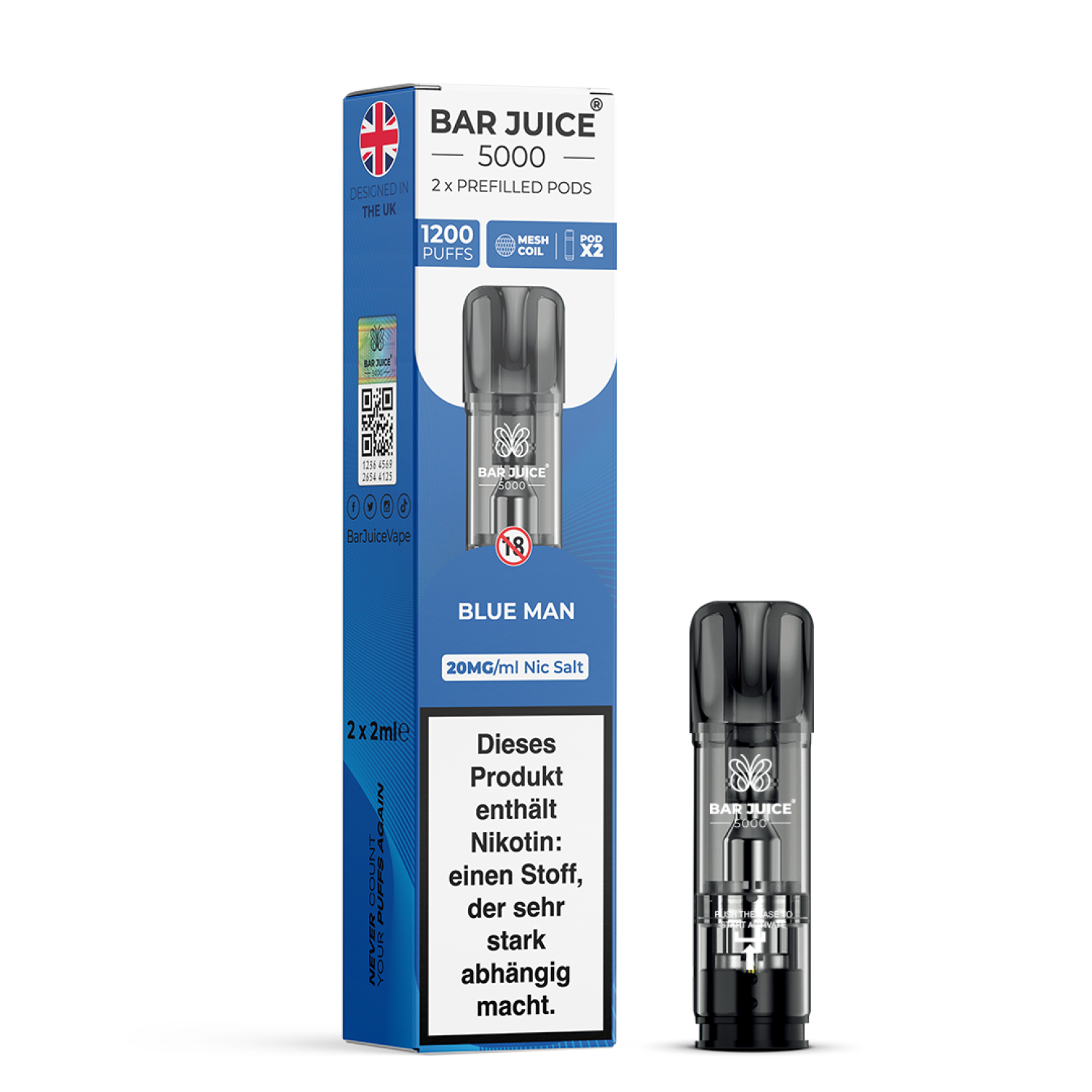 Bar Juice Prefilled Pod | Blue Man | 2x2ml