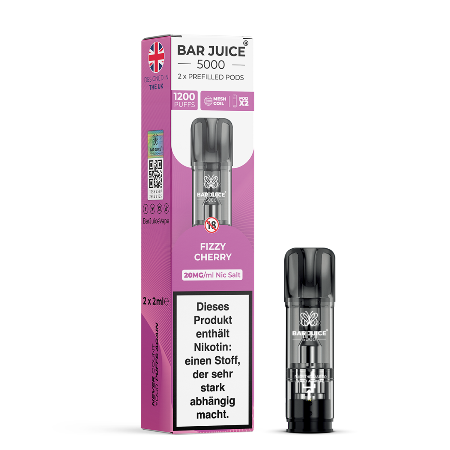 Bar Juice Prefilled Pod | Fizzy Cherry | 2x2ml