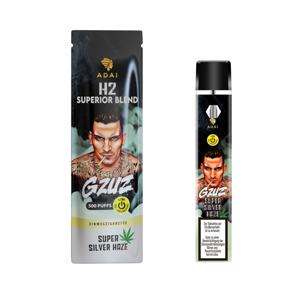 GZUZ V2 95% H2 Superior Blend | Super Silver Haze | 1ml Einweg E-Shisha