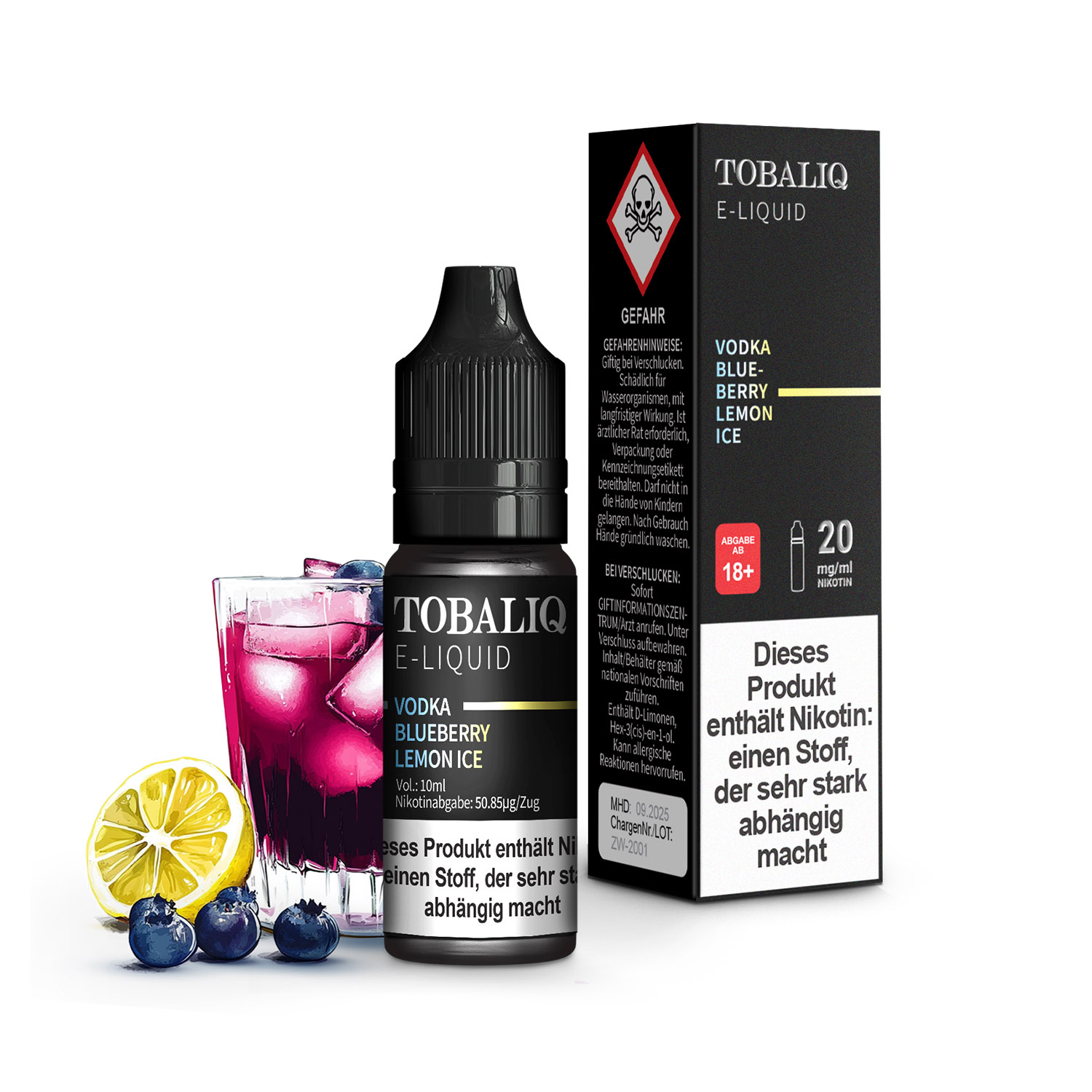 E-Liquid – 20mg Nikotinsalz – Vodka Blueberry Lemon Ice