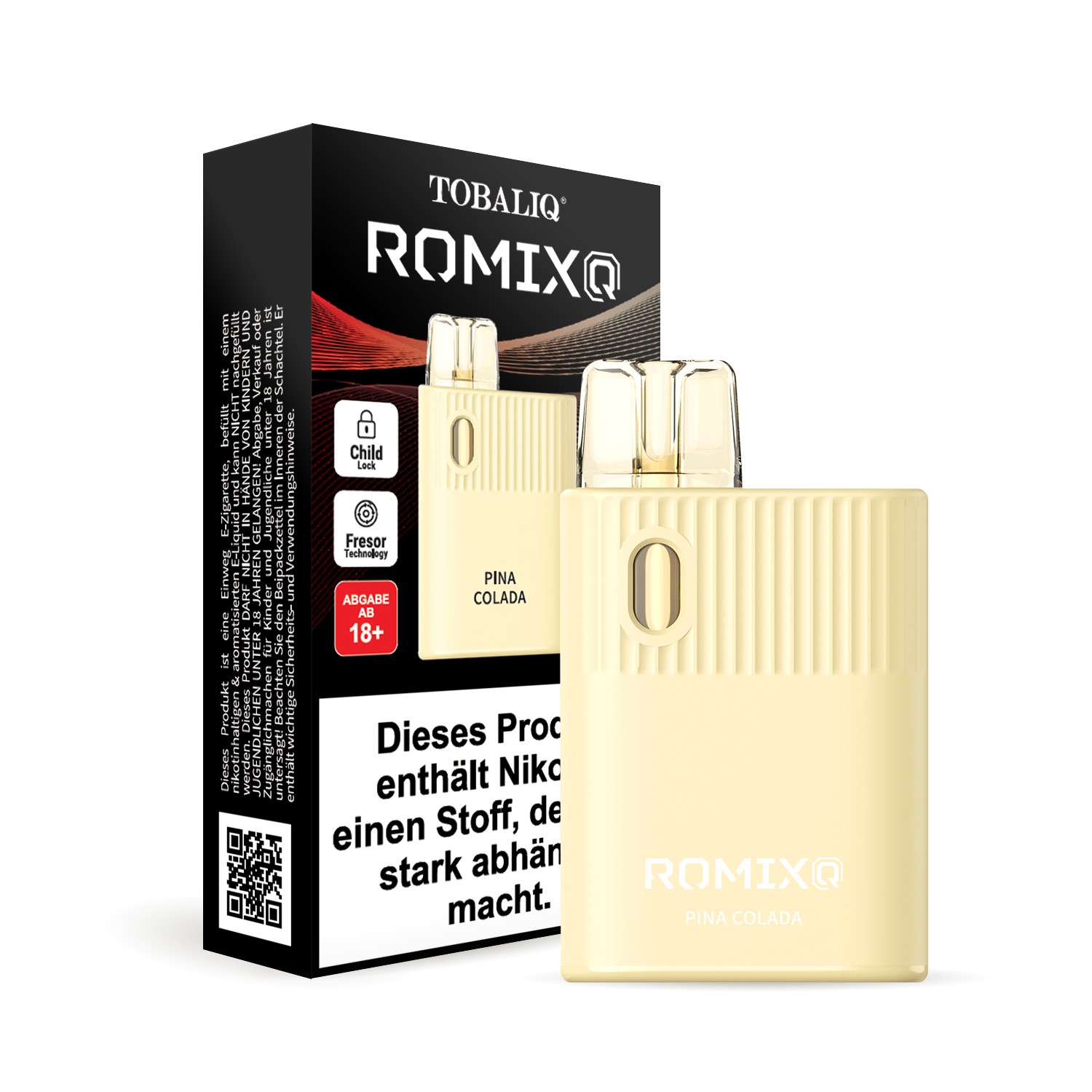 RomixQ - Einweg-Vape 600 Züge – 20mg Nikotin – Pina Colada