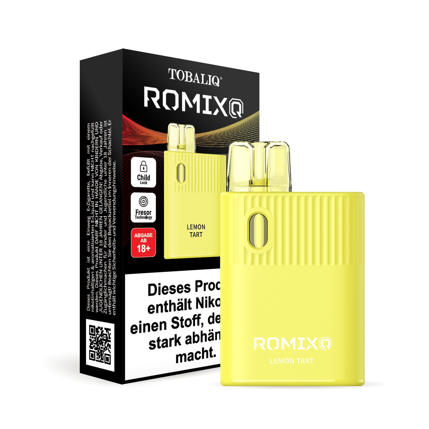 RomixQ - Einweg-Vape 600 Züge – 20mg Nikotin – Lemon Tart