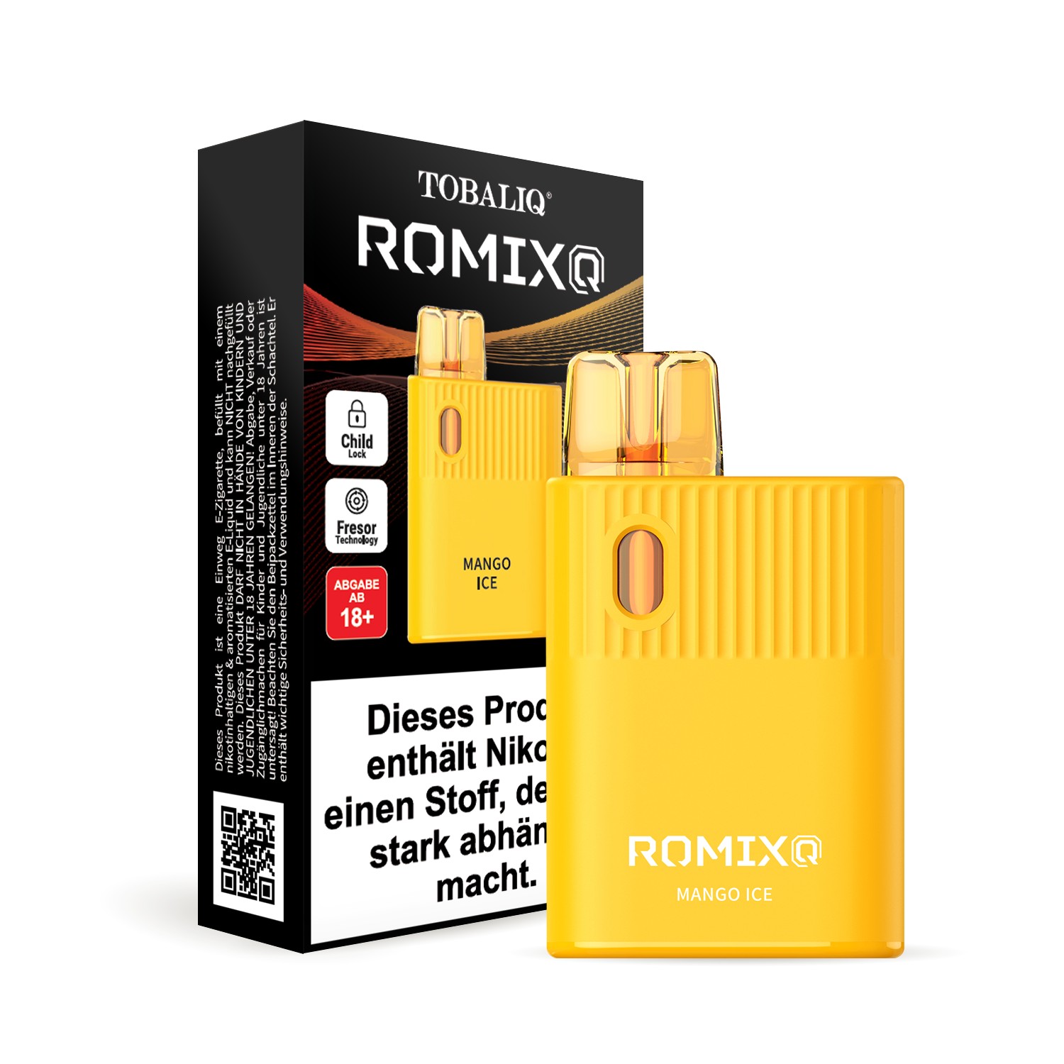 RomixQ - Einweg-Vape 600 Züge – 20mg Nikotin – Mango Ice