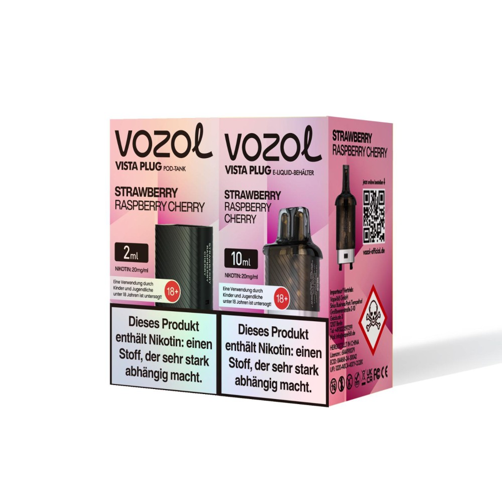 Vozol Vista Plug | Prefilled Pod | Strawberry Raspberry Cherry