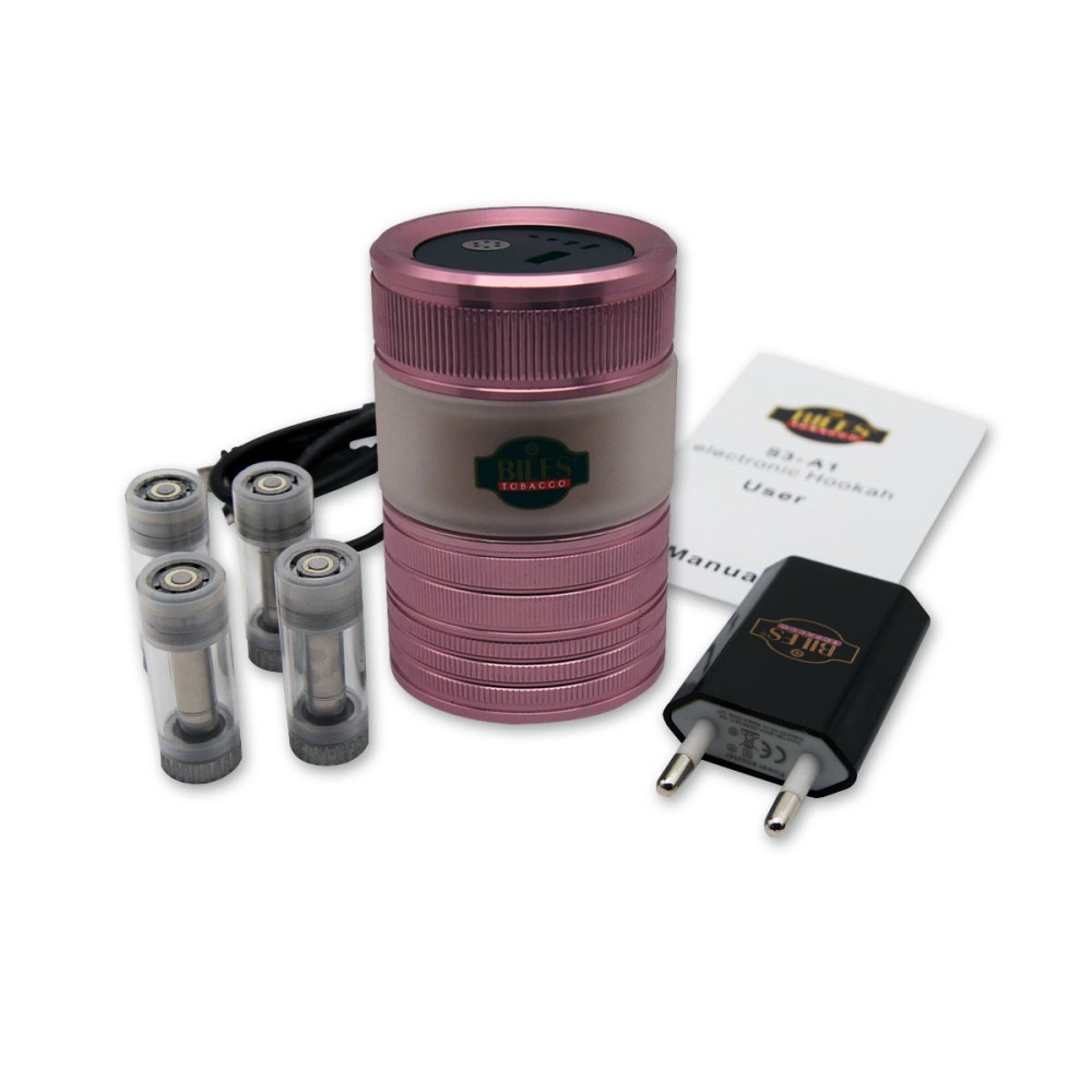 Biles - E-Shisha Kopf - Pink - Elektronischer Shisha Kopf - inkl. Akku, Liquidbehälter und Ladegerät