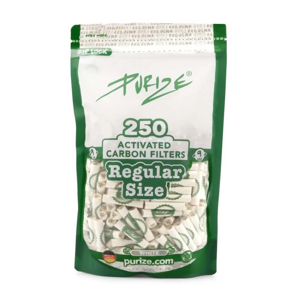 Purize Aktivkohlefilter Regular | Weiß ø 9mm 250 Stück