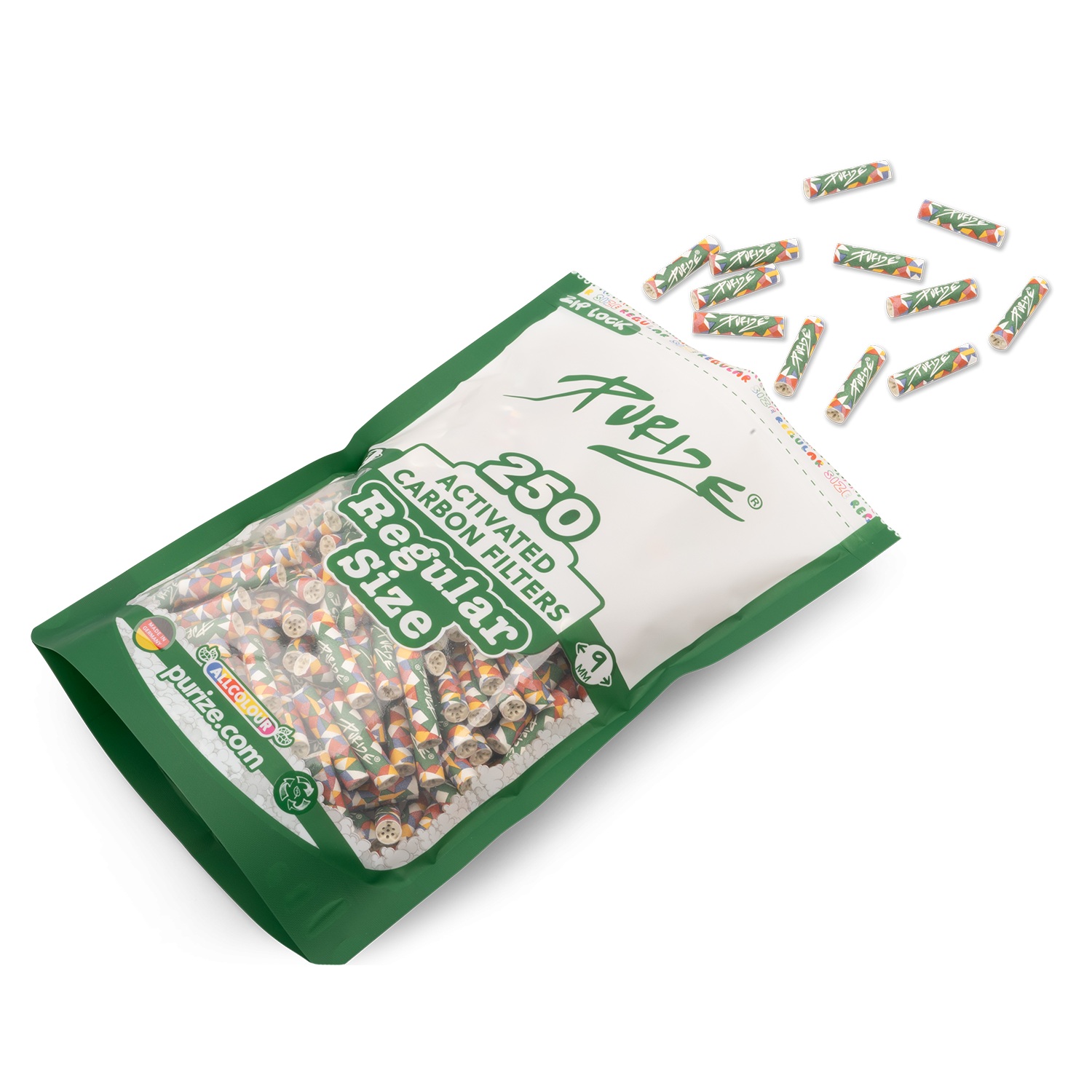 Purize Aktivkohlefilter Regular | All Colour ø 9mm 250 Stück