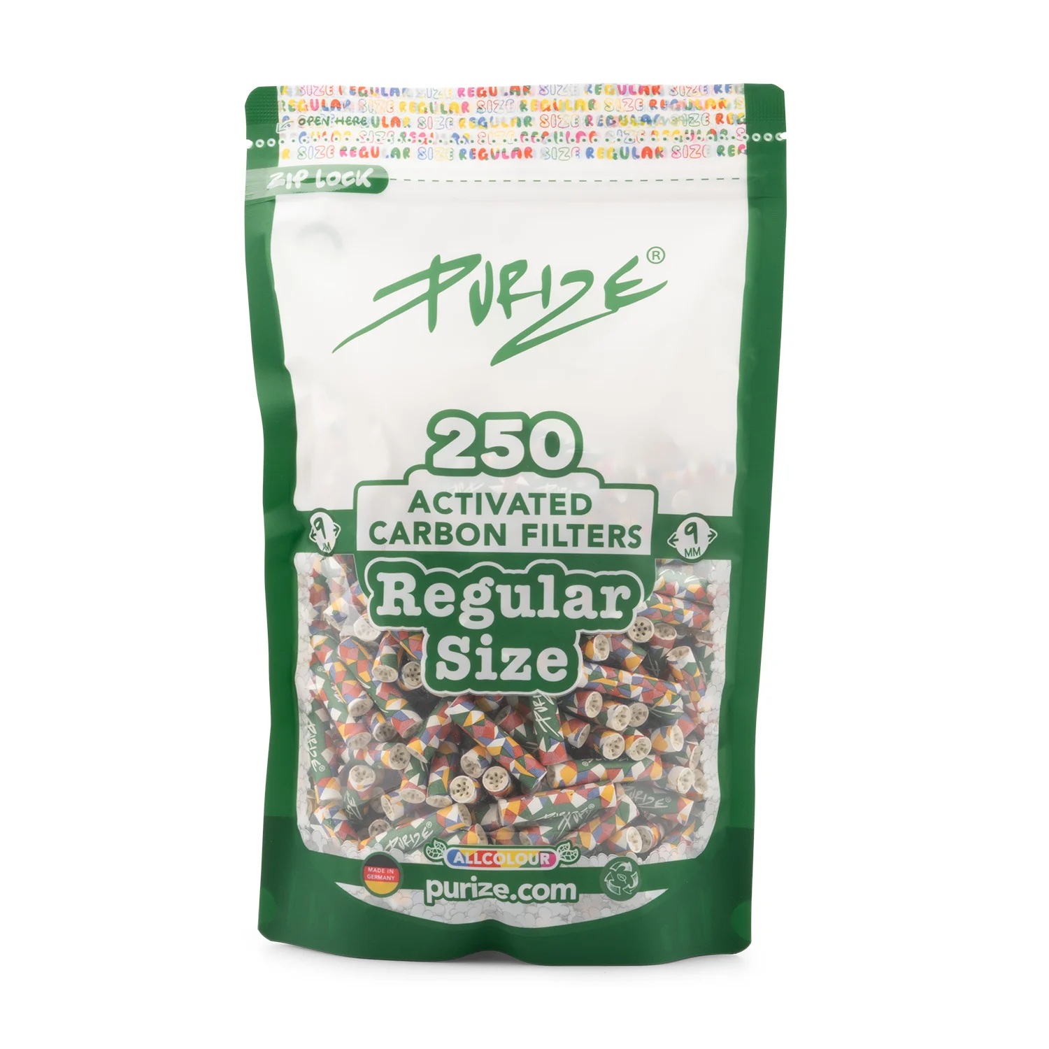 Purize Aktivkohlefilter Regular | All Colour ø 9mm 250 Stück