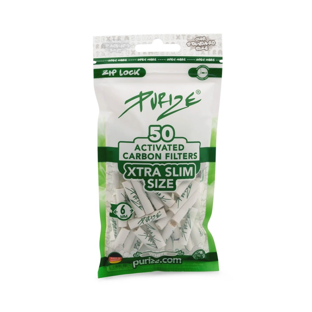 Purize Aktivkohlefilter Xtra Slim | Weiß ø 6mm 50 Stück