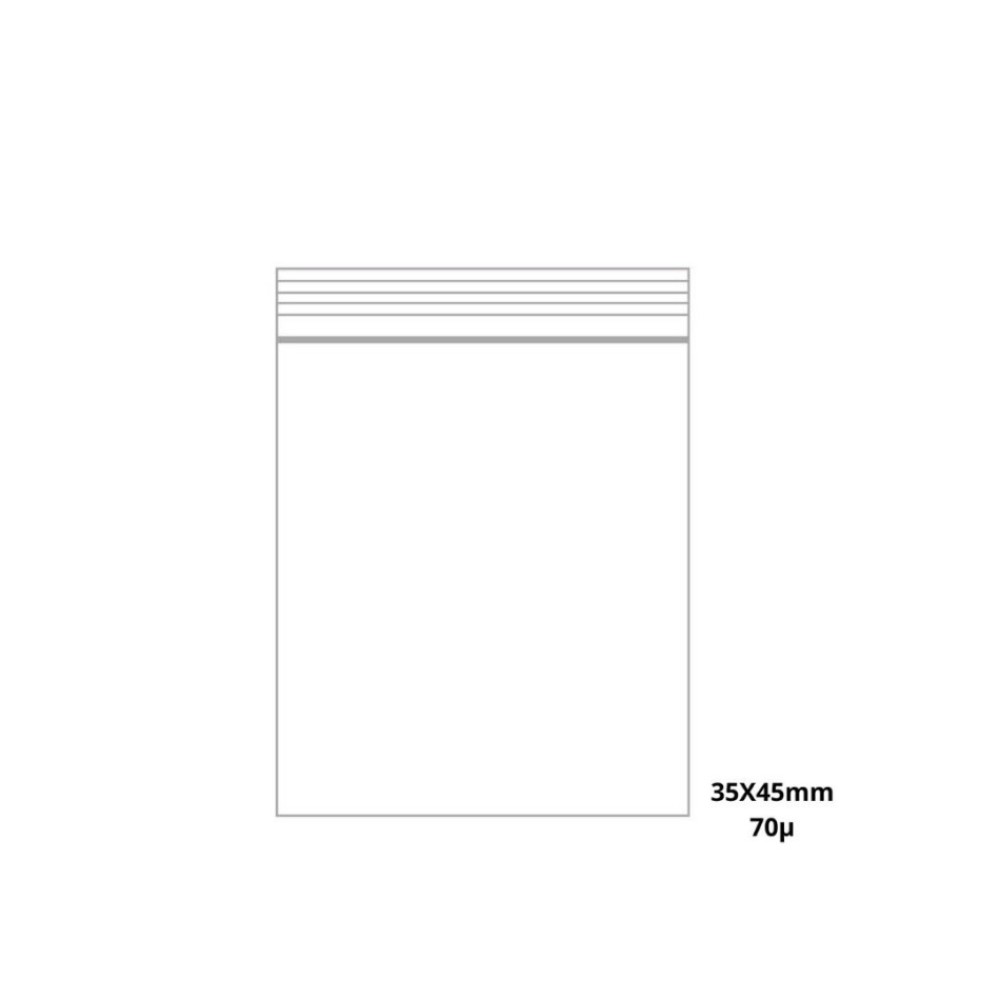 Transparent Druckverschlussbeutel (Tüte), wiederverschließbare, 35 x 45 mm, 1000 Stück, Dicke 70 mµ
