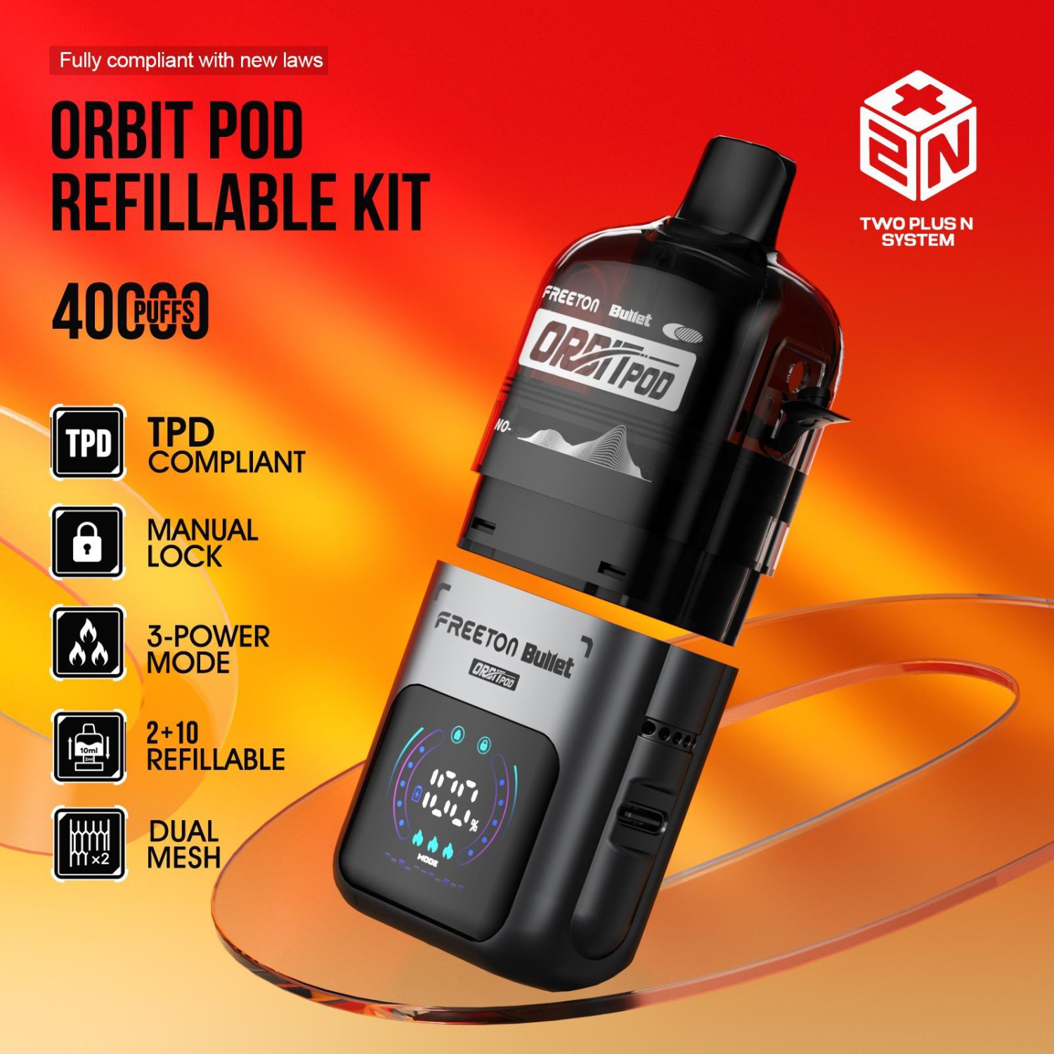 Bullet Freeton Orbit Pod Kit 2ml – Schwarz | 850 mAh | Bis zu 25.000 Züge