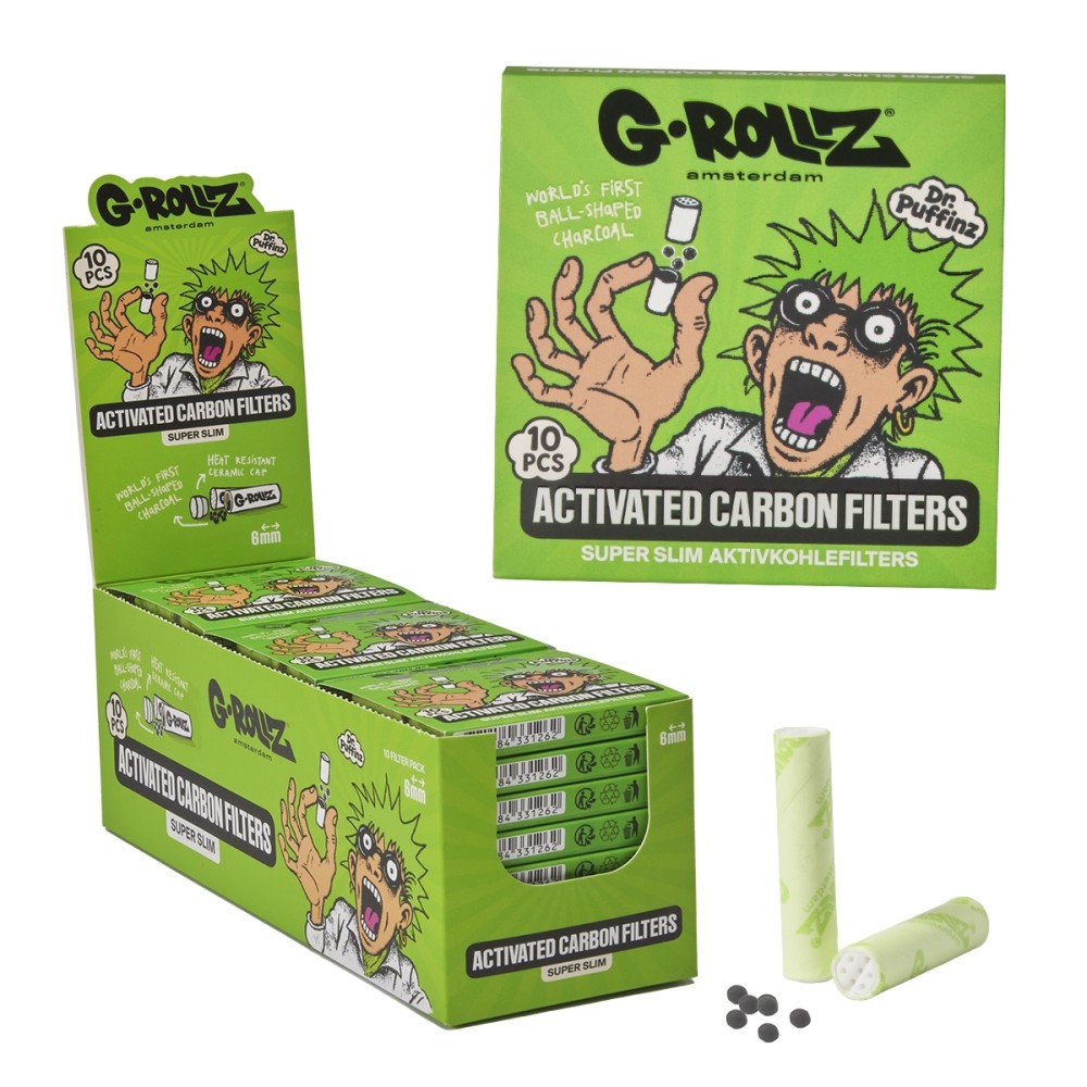 G-Rollz | Activated Carbon Filters - Ø6mm Grün - 10 Tips per Pack 