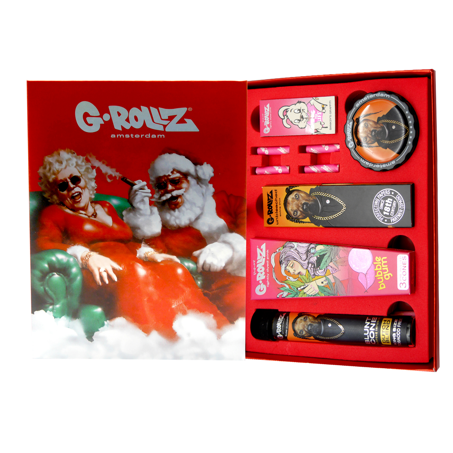 G-Rollz | XMAS Box, Grinder, Cons, Zigaretten Papier, Tips und Aktivekohle Filter