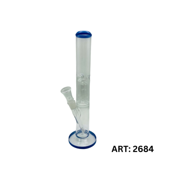 Glass Bong Fuss+mund in Blau Farbe +4Arm pelculater.mit Eis 18,8mm.Schliff  Hoch-34,5 cm.