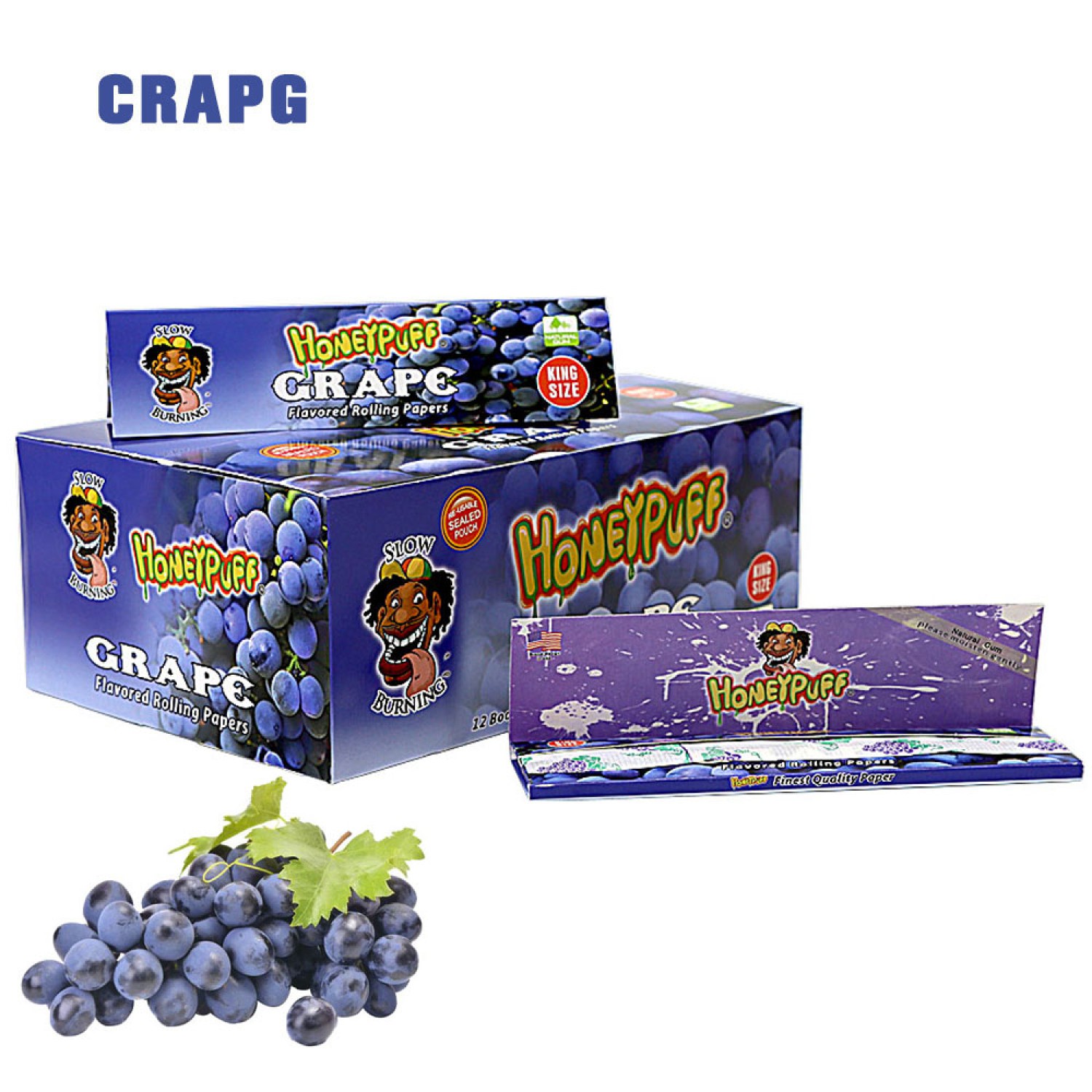 Honey Puff  Grape Flavored  King Size Rolling Papers