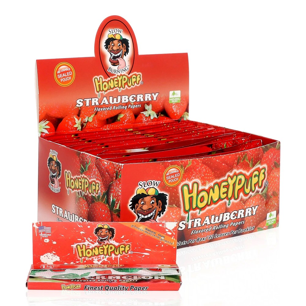 Honey Puff  Strawberry Flavored  King Size Rolling Papers