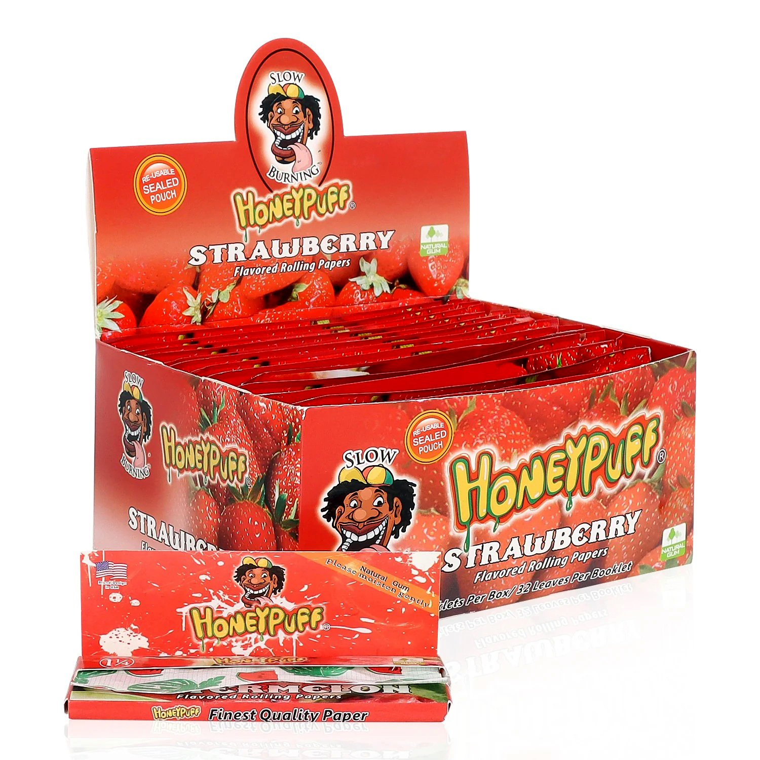 Honey Puff  Strawberry Flavored  King Size Rolling Papers