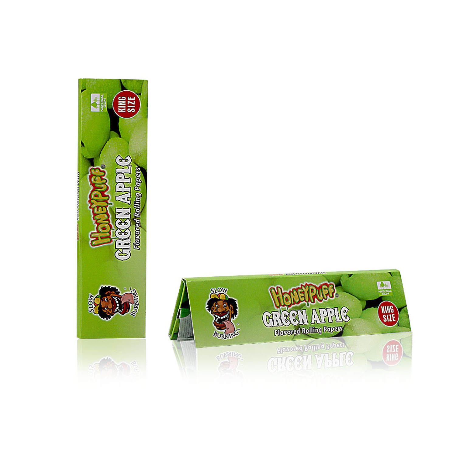 Honey Puff Green Apple Flavored  King Size Rolling Papers 12er box 32 blatt