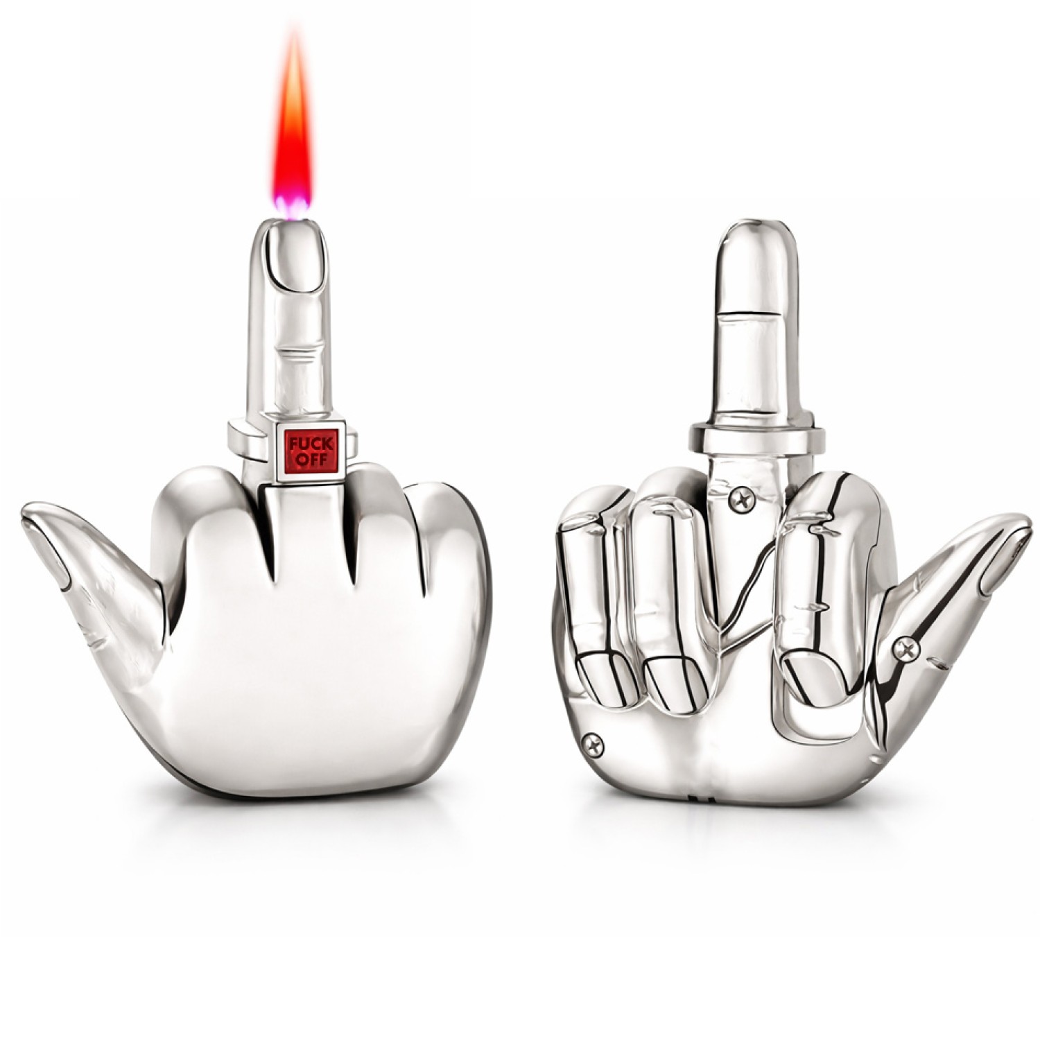 FZG Nachfüllbar, Stinkefinger-Form, Silber & Kupfer sortiert