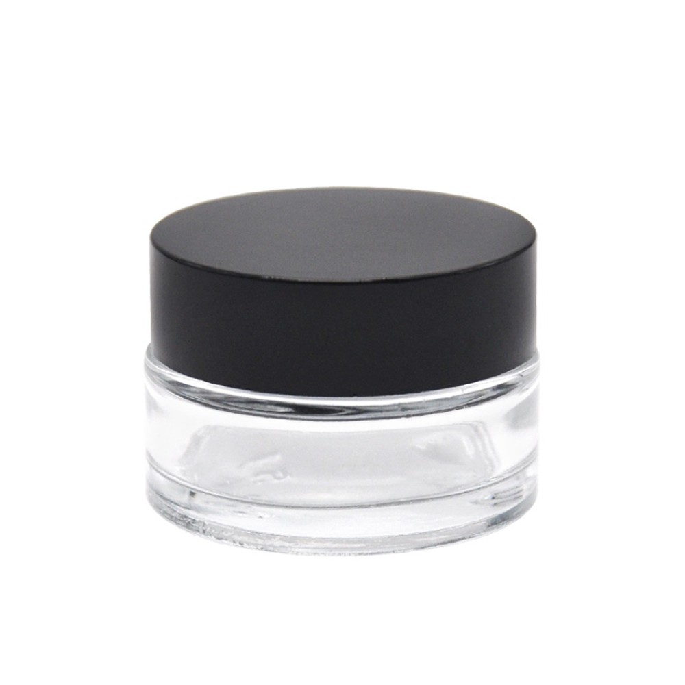 Glasbehälter mit deckel, Klare Glas & Schwarz Deckel | Medium, Größe: 40 × 35 mm